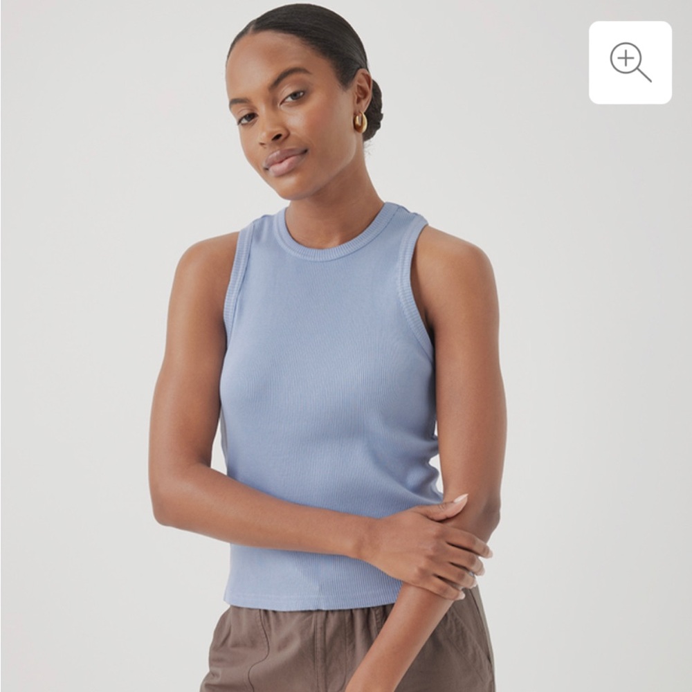 NWT PACT Racerback T Cornflower Blue Large